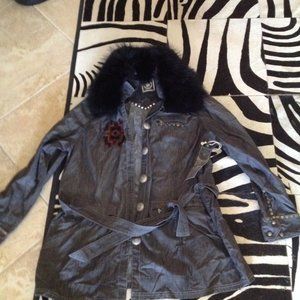 Double D Ranch | Jackets & Coats | Double D Ranch Fur And Denim Jacket ...